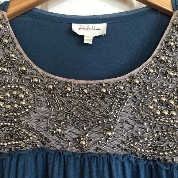 Anthropologie Deletta beaded yoke swing top - Picture 4 of 10